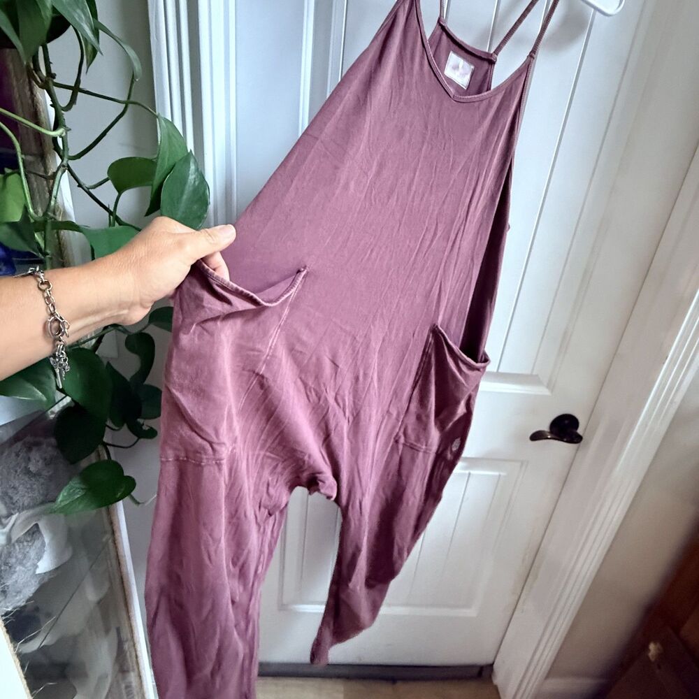 Free People FP Movement Jumpsuit Oversized Pockets Mauve Rose Women’s M